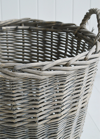 Rustic grey willow basket