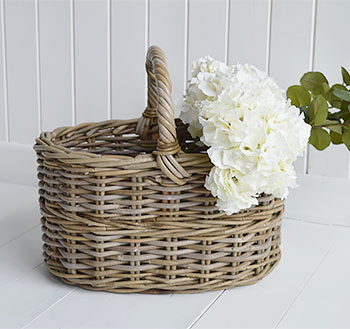 Casco Bay grey willow basket  for flowers