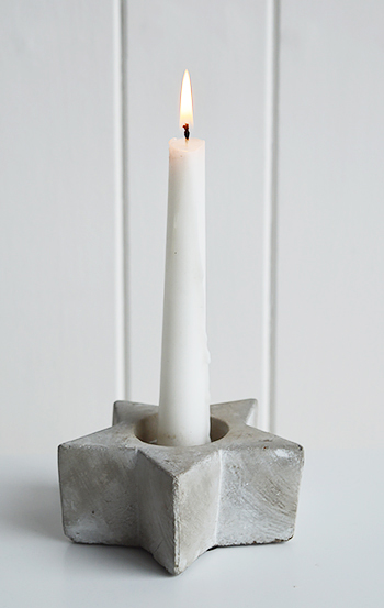 Grey star candle holder