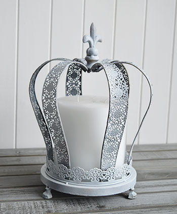 Gorgeous Grey large crown candle holder