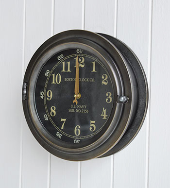 Boston porthole wall clock for New England  homes