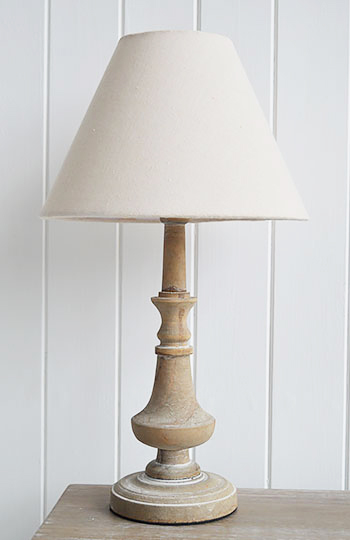 Table lamp in washed wood