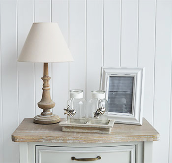 Driftwood lamp table for coastal interiors
