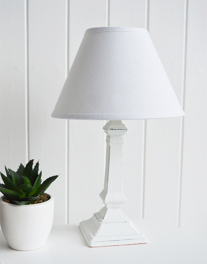 small white lamp table