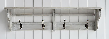Parisian grey wall shelf with hooks
