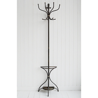 Wall mounted metal coat and hat stand 