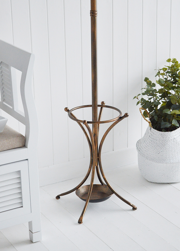 Traditional aged Copper Coloured coat stand for hall furniture