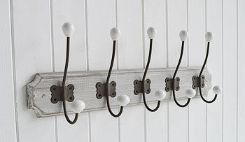 Parisian grey double coat hooks, perfect simple hall furniture
