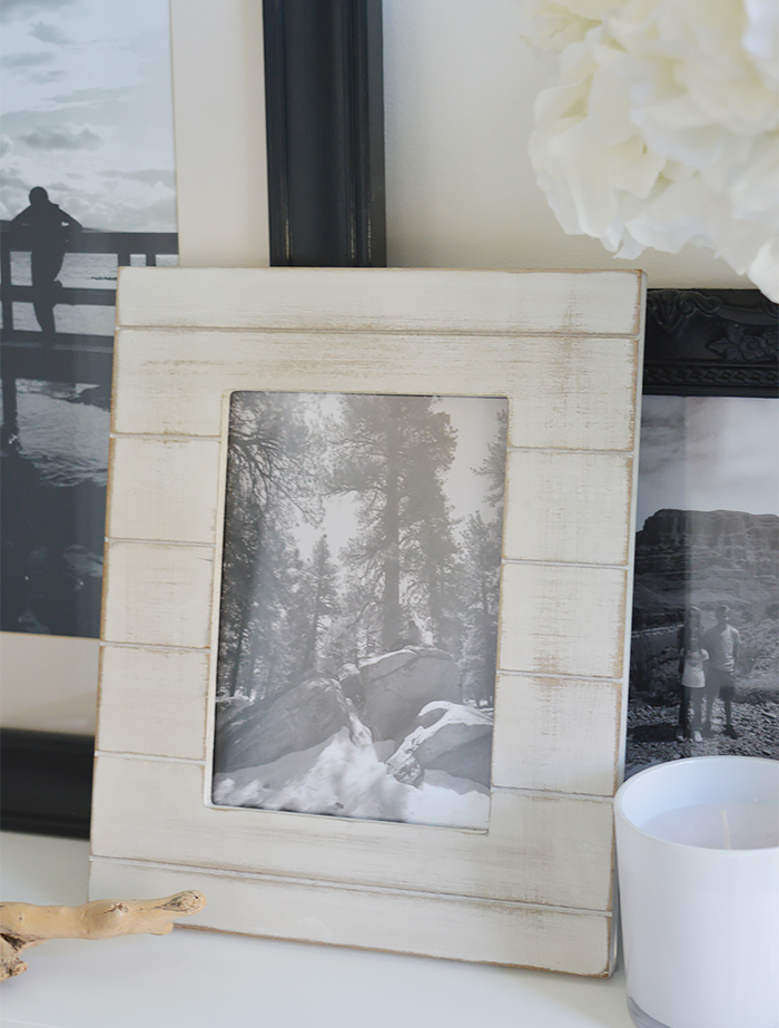  Coastal Home Decor accessories DIY - sand a photo frame to give a weathered look typical of the beach and coast