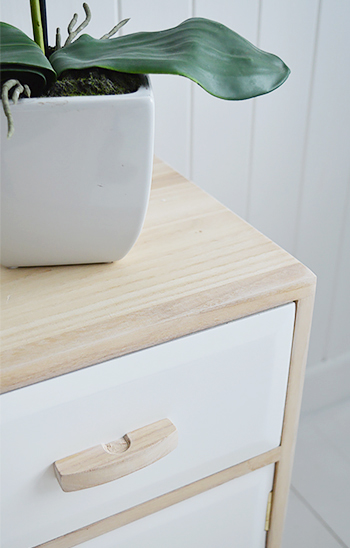 Hamptons white and natural wood furniture for scandi style interior design