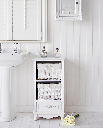 White Rose bathroom cabinet with 3 drawers