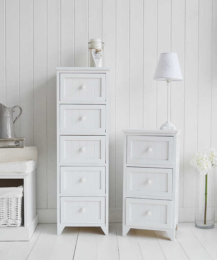 Choose pale or light pieces of furniture... white furniture is absoultely perfect in a coastal inspired bedroom