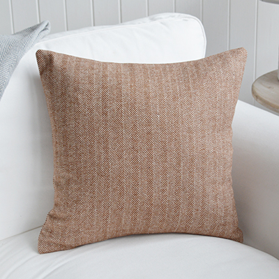 Buxton New England style cushions - Terracotta Herringbone Cushion Cover