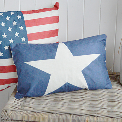     A timeless American flag cushion cover perfect for New England interiors and Hamptons style homes.