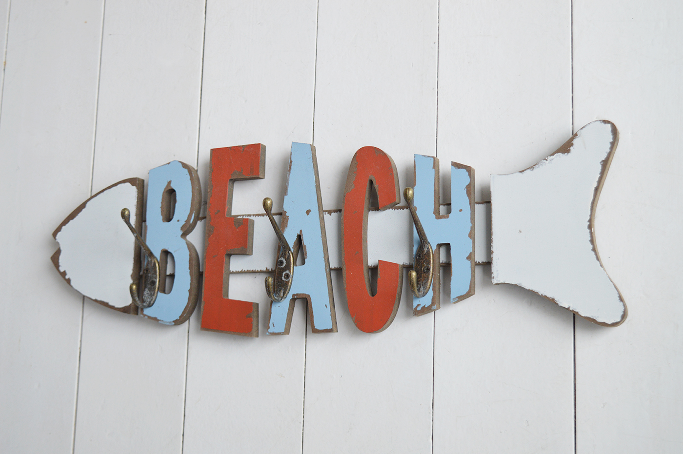 Beach Wall Hooks in the shape of a fish