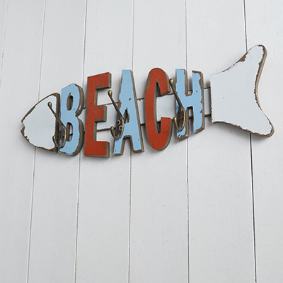 Beach wall hooks for rustic coastal beach house styling and decorating