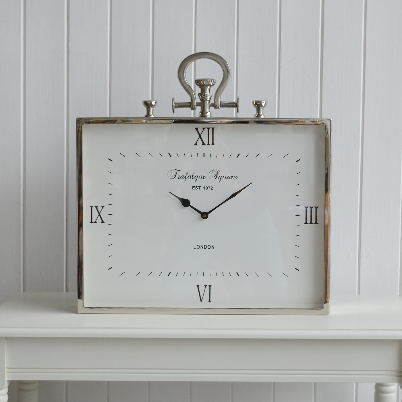 Extra large statement mantel silver clock