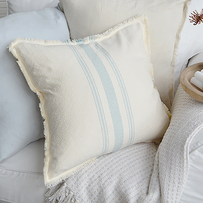 Add timeless charm to your home with coastal cushions in soft blues and creams. Perfect for beach house decor, these cushions bring relaxed elegance and cozy texture to any space