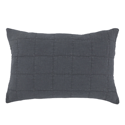 Piermont Midnight Blue Cushion and vintage Quilt -  New England Style Cushions for coastal, modern farmhouse and country Interiors