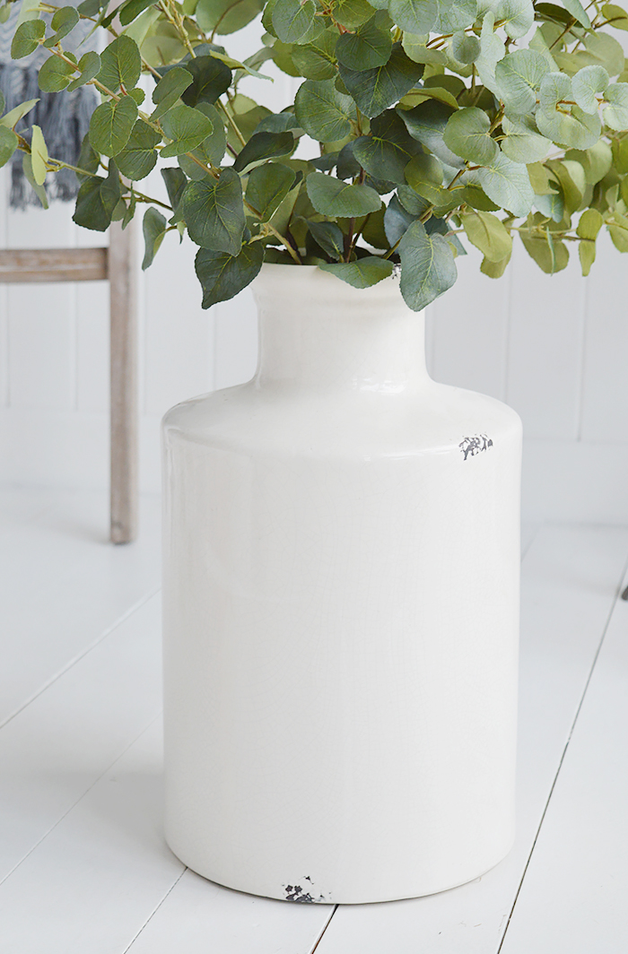 Vase White Large Ceramic Eucalyptus 1 