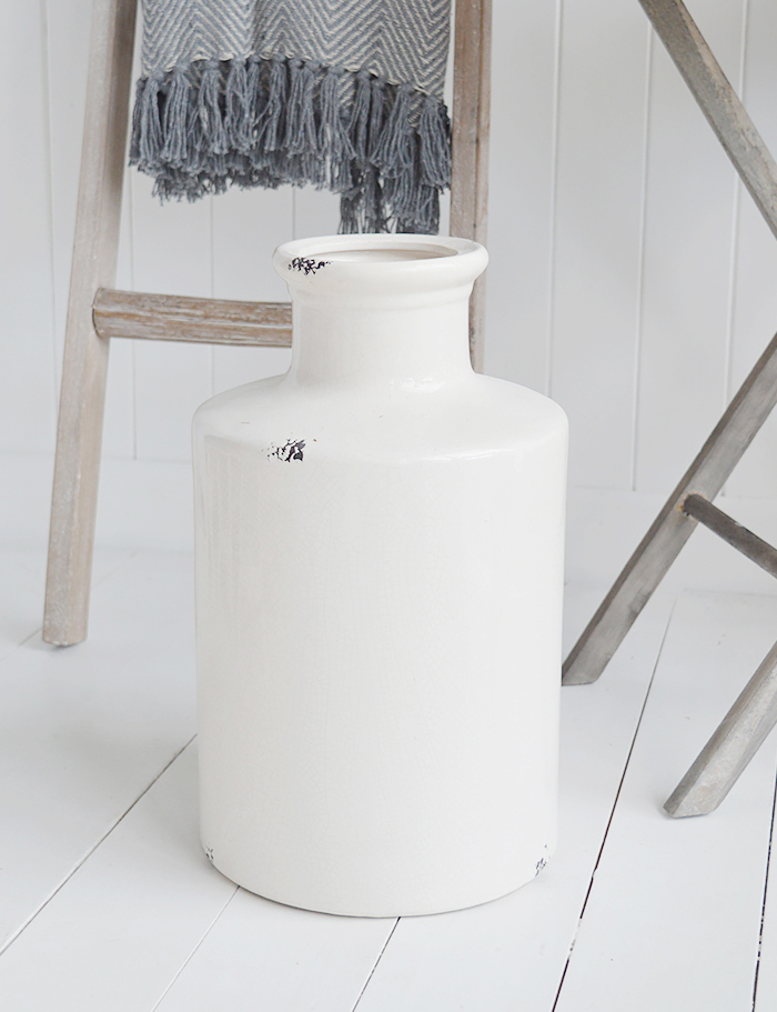 Extra large white ceramic vase