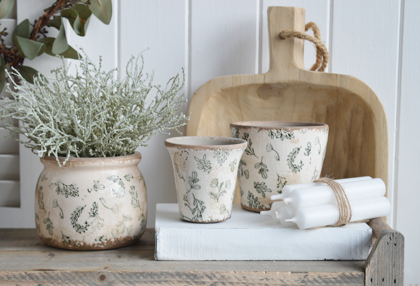 Westbrook vintage style ceramics to suit New England interiors complementing modern farmhouse, country and coastal furniture