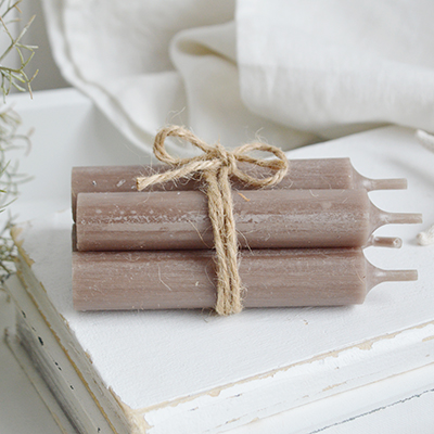 Short candles for chambersticks and candle holders from The White Lighthouse furniture and accessories. New England, coastal, country, city and farmhouse home interiors and decor