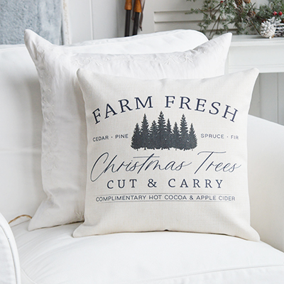 New England style Christmas Decor for cottage, farm house, coastal, country and city homes and interiors. CHristmas Festive Traditional Cushion Covers - New England style Christmas Decor