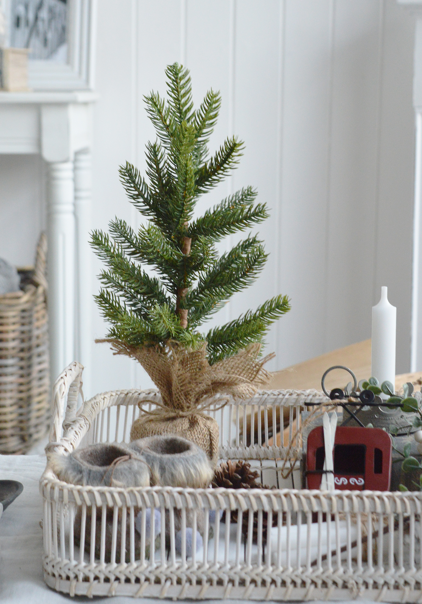 Little Chtristmas tree for New England Modern Farmhouse, coastal and country holiday decor