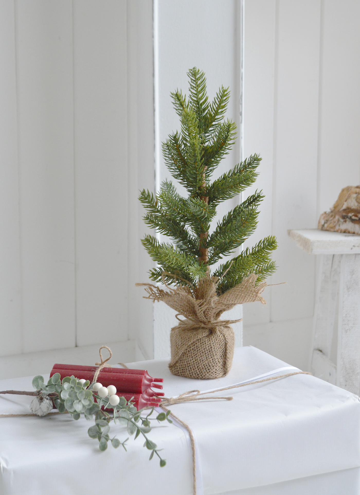 Little Chtristmas tree for New England Modern Farmhouse, coastal and country holiday decor