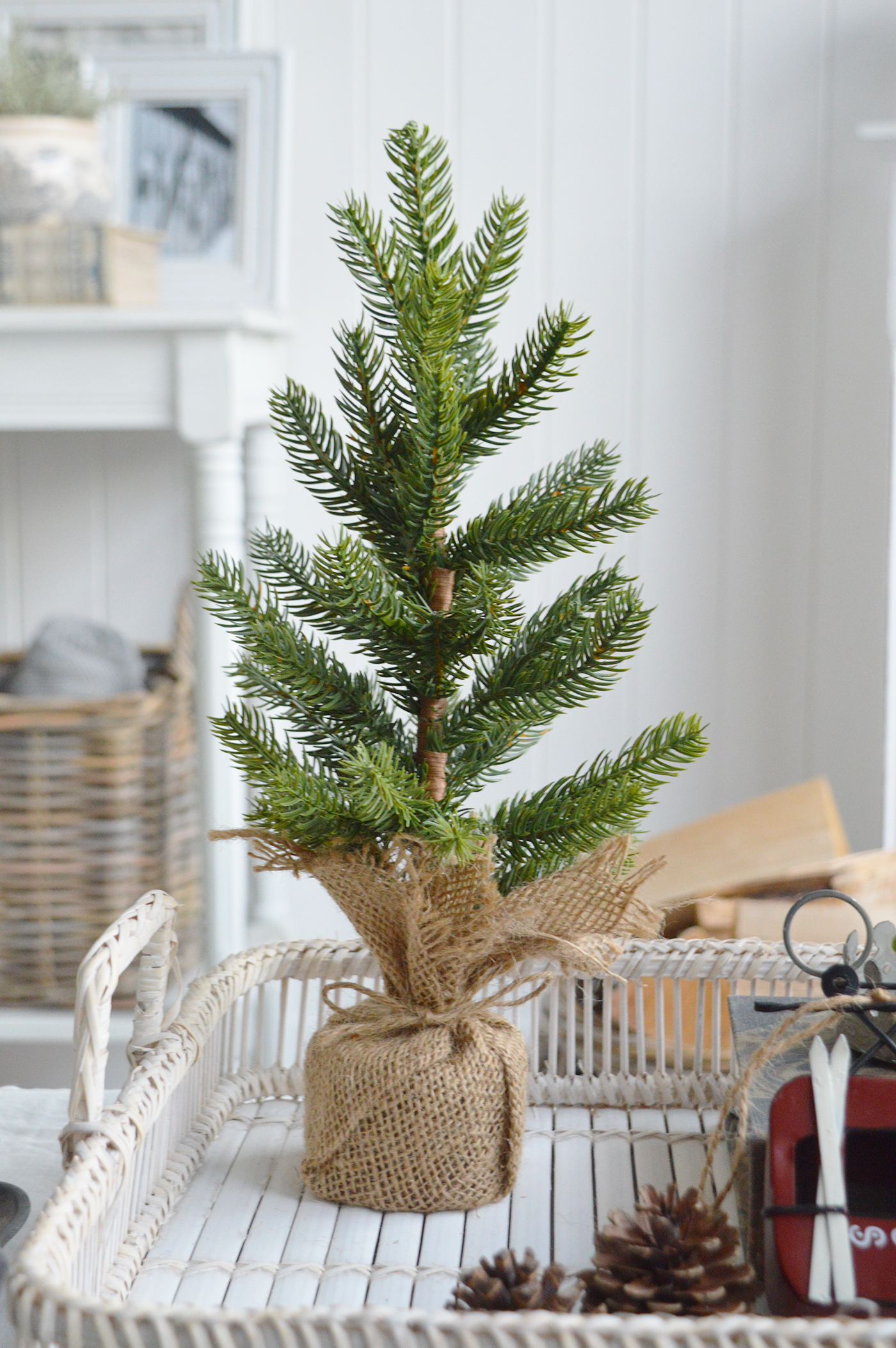 Little Chtristmas tree for New England Modern Farmhouse, coastal and country holiday decor