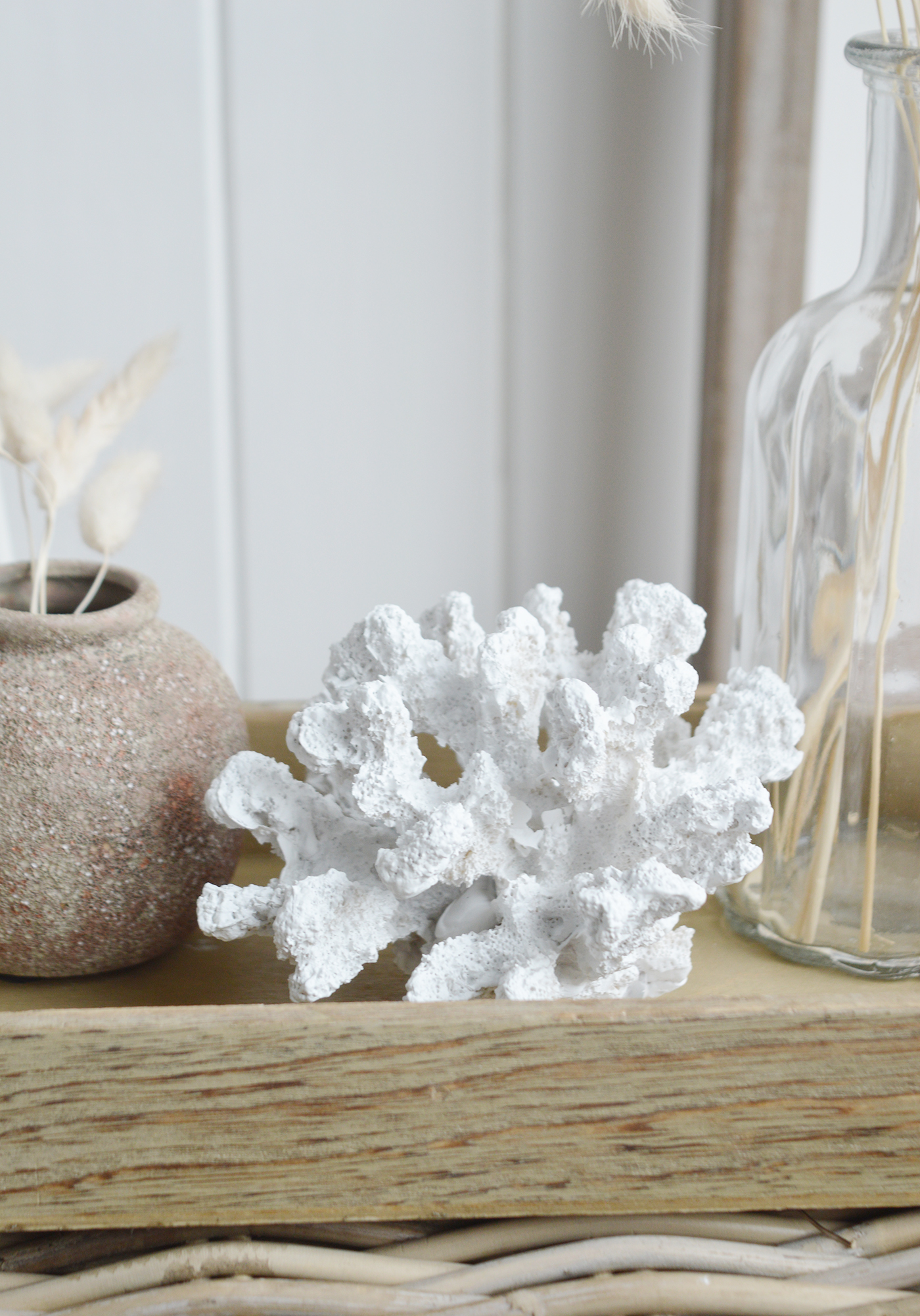 Decorative Faux White Coral - Coffee Table Decor Elegant Coastal New England