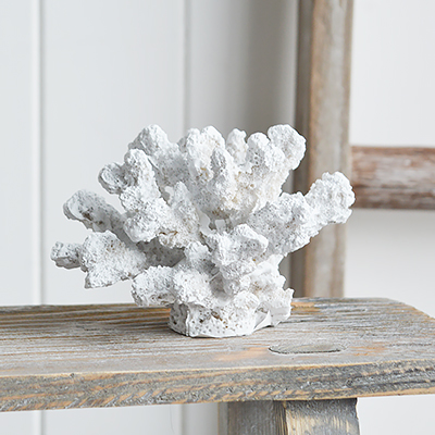 Decorative Faux White Coral - Coffee Table Decor Elegant Coastal New England