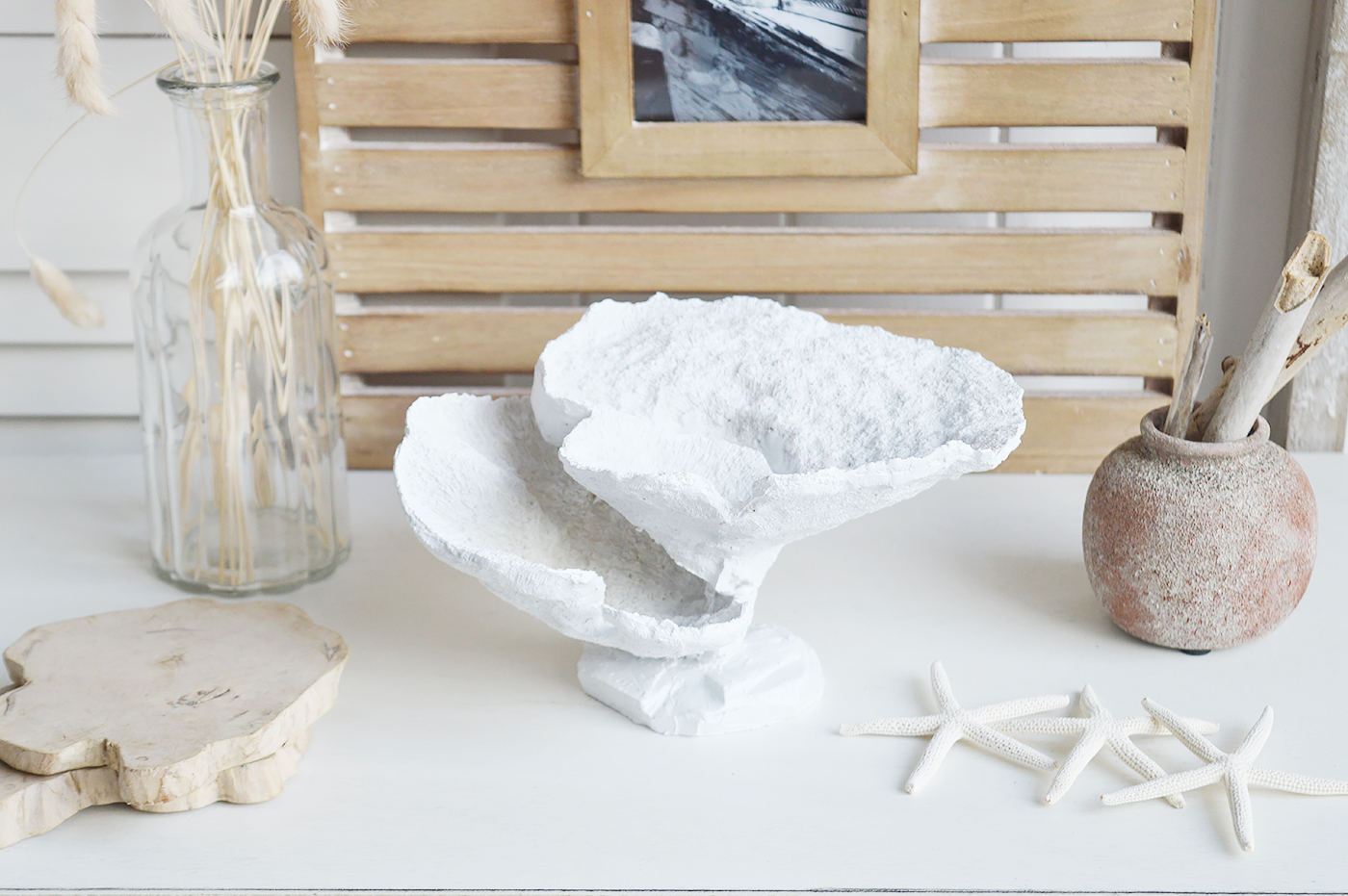 Decorative Faux White Coral - Coffee Table Decor Elegant Coastal