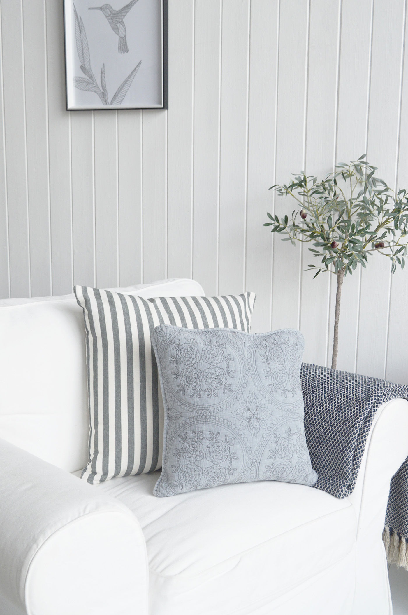 Beach Stripe Cushions - New England Style Coastal Interiors and Decor