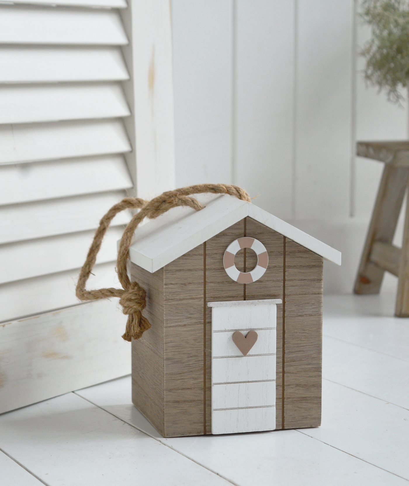 A Beach Hut Doorstop, coastally quirky inspired door stops for New England beach house inspired homes and interiors