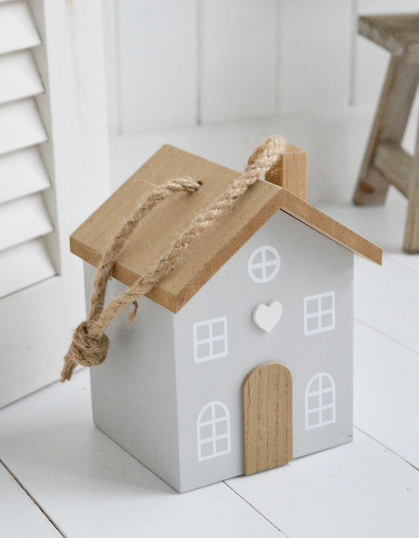 Grey Farmhouse Cottage Doorstop - Functional and quirky door stops for New England farmhouse and country cottage homes and interiors