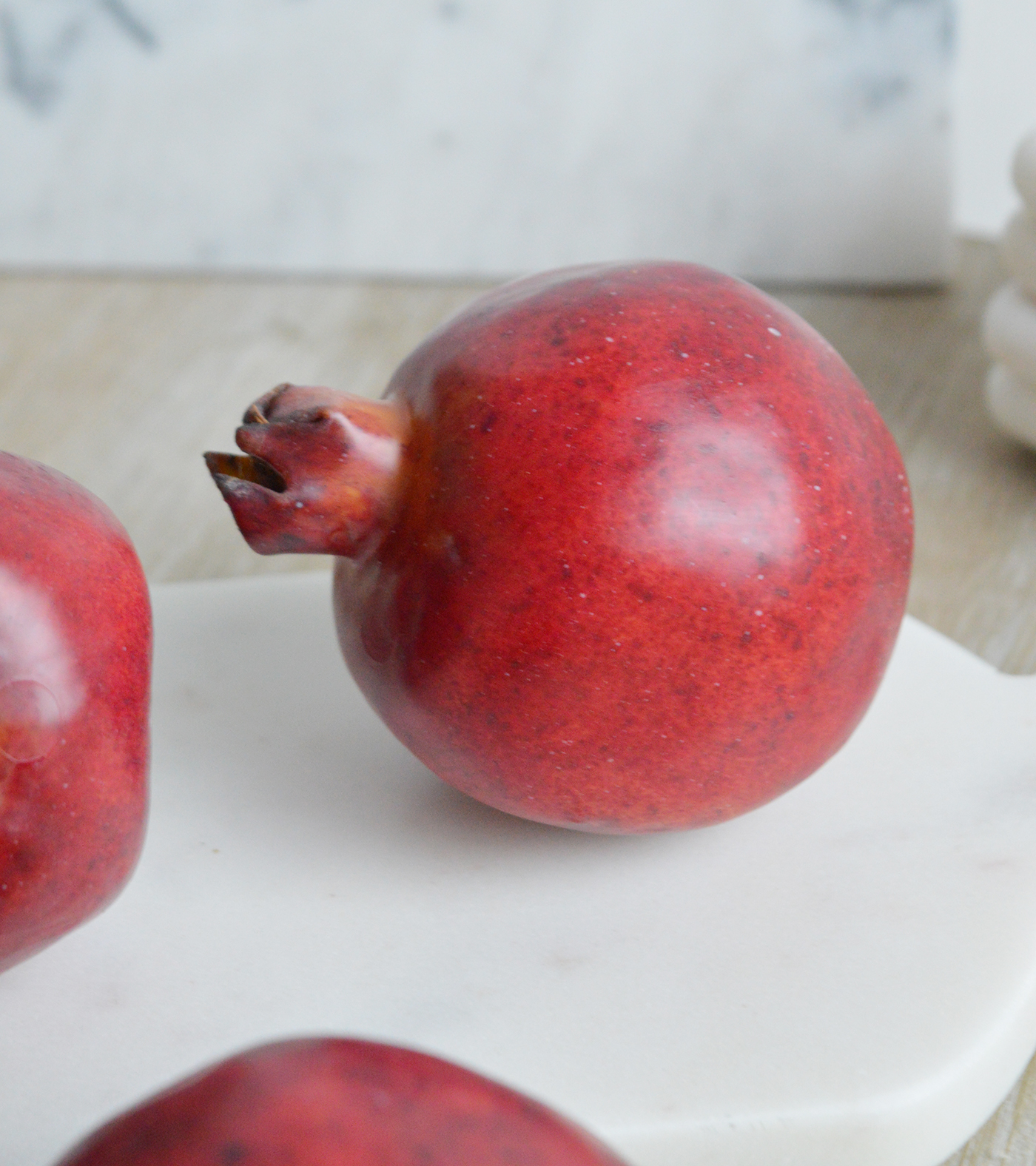 Decorative realistic faux Pomegranate - New England interiors to complement our range of modern farmhouse, countyr and coastal furniture