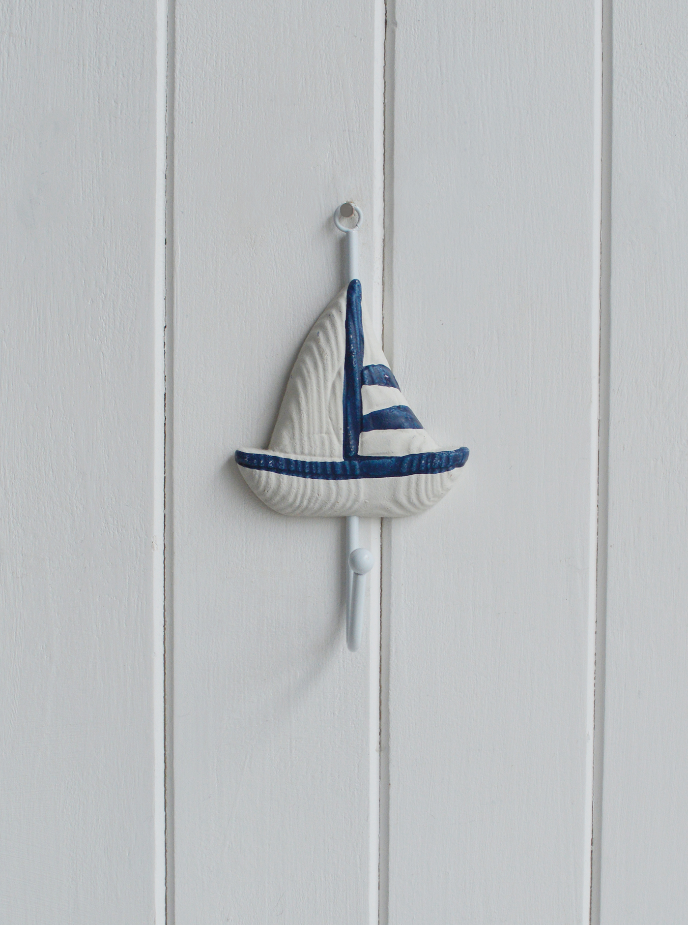 White and blue yacht boat hook