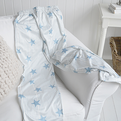 With its soft neutral tones and timeless design, this New England loungewear feels perfectly suited to modern country living.