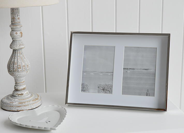 Silver double photoframe with white mount 6 x 4 - The White Lighthouse ...