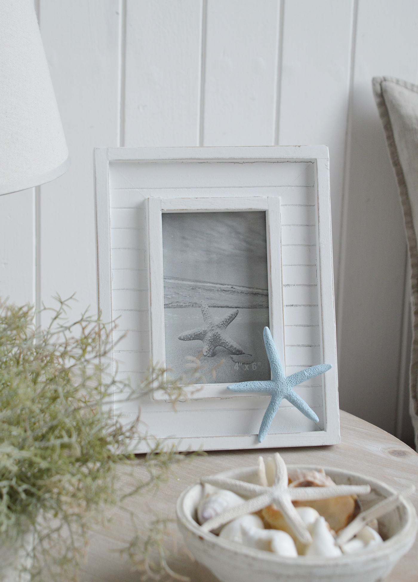 White Coastal photo frame