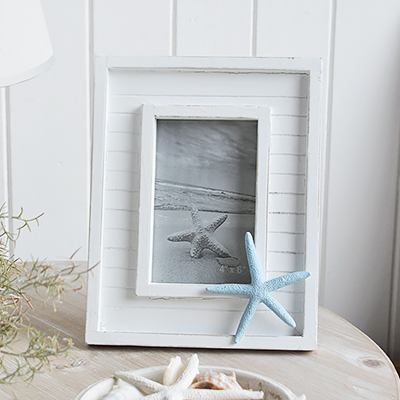 Coastal white wooden Photo Frame 6x4 photographs 