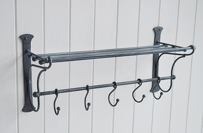 Marseille Metal Shel with hooks for kitchen