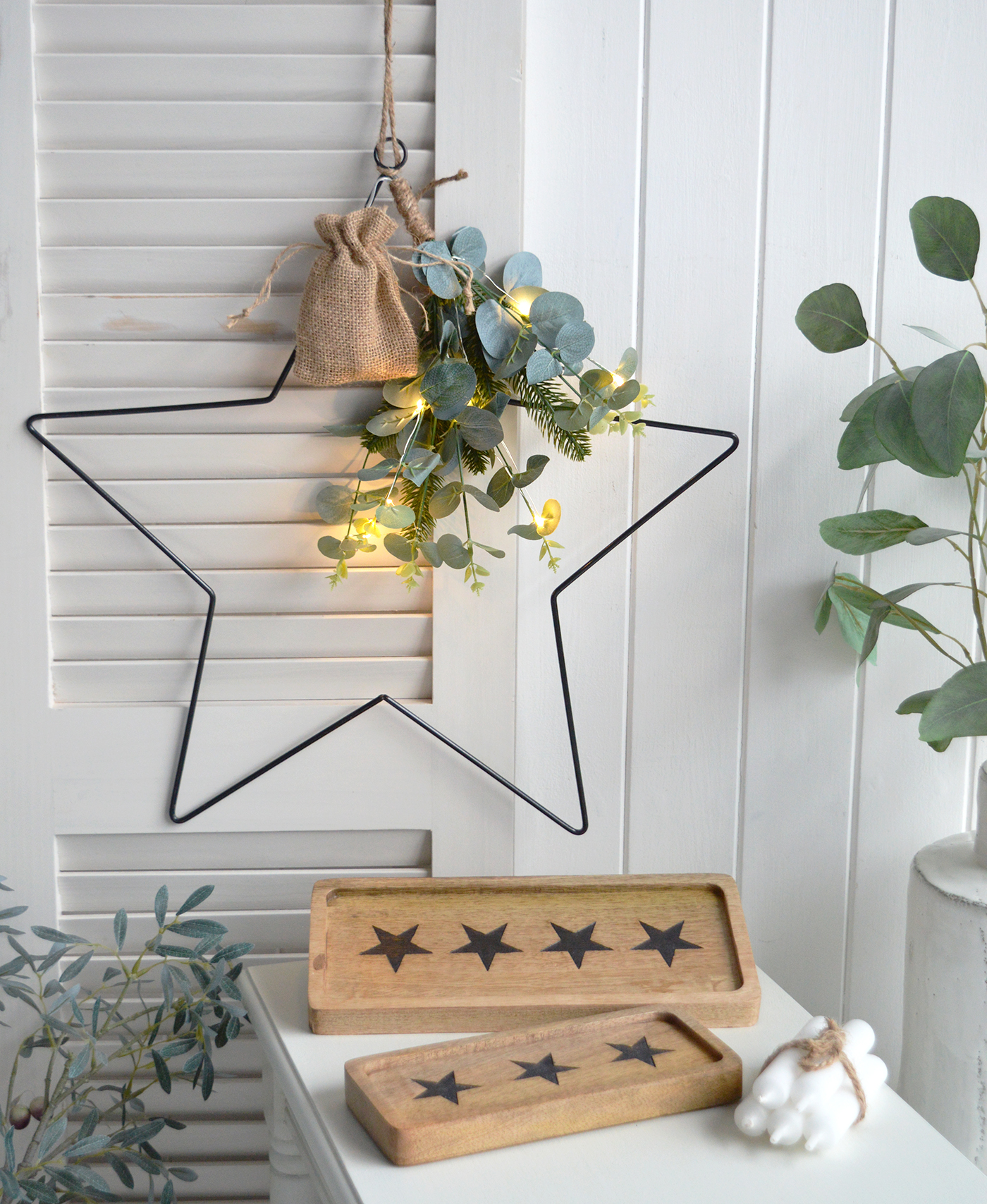 LED Lighthouse large 50cm star with wooden trays