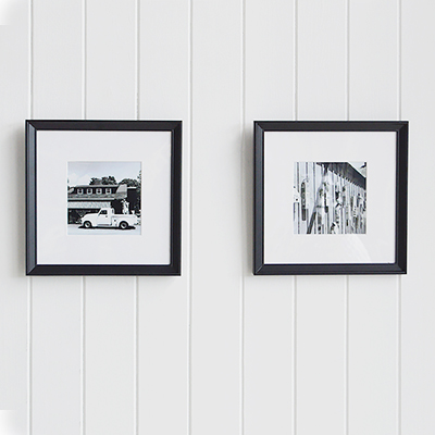 Set of two frames prints in square frames in New England style of home interiros. Can be wall hung or table decor