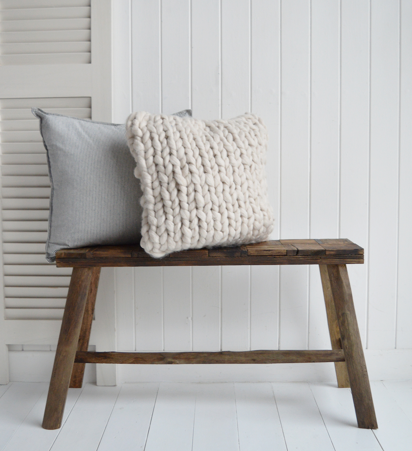 Brunswick Rustic Wooden  Bench - a perfect piece in a coastally inspired home