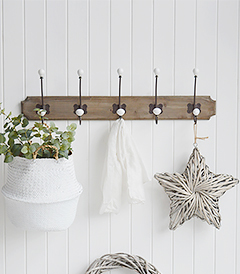 Richmond 5 Hook Double coat rack. Five double hooks for coats. Simple ...