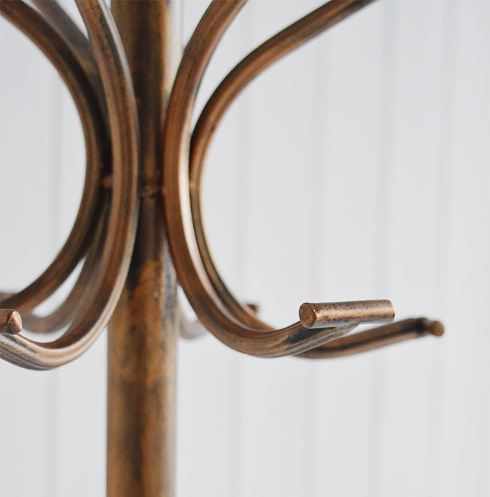 Colour on the copper coat stand