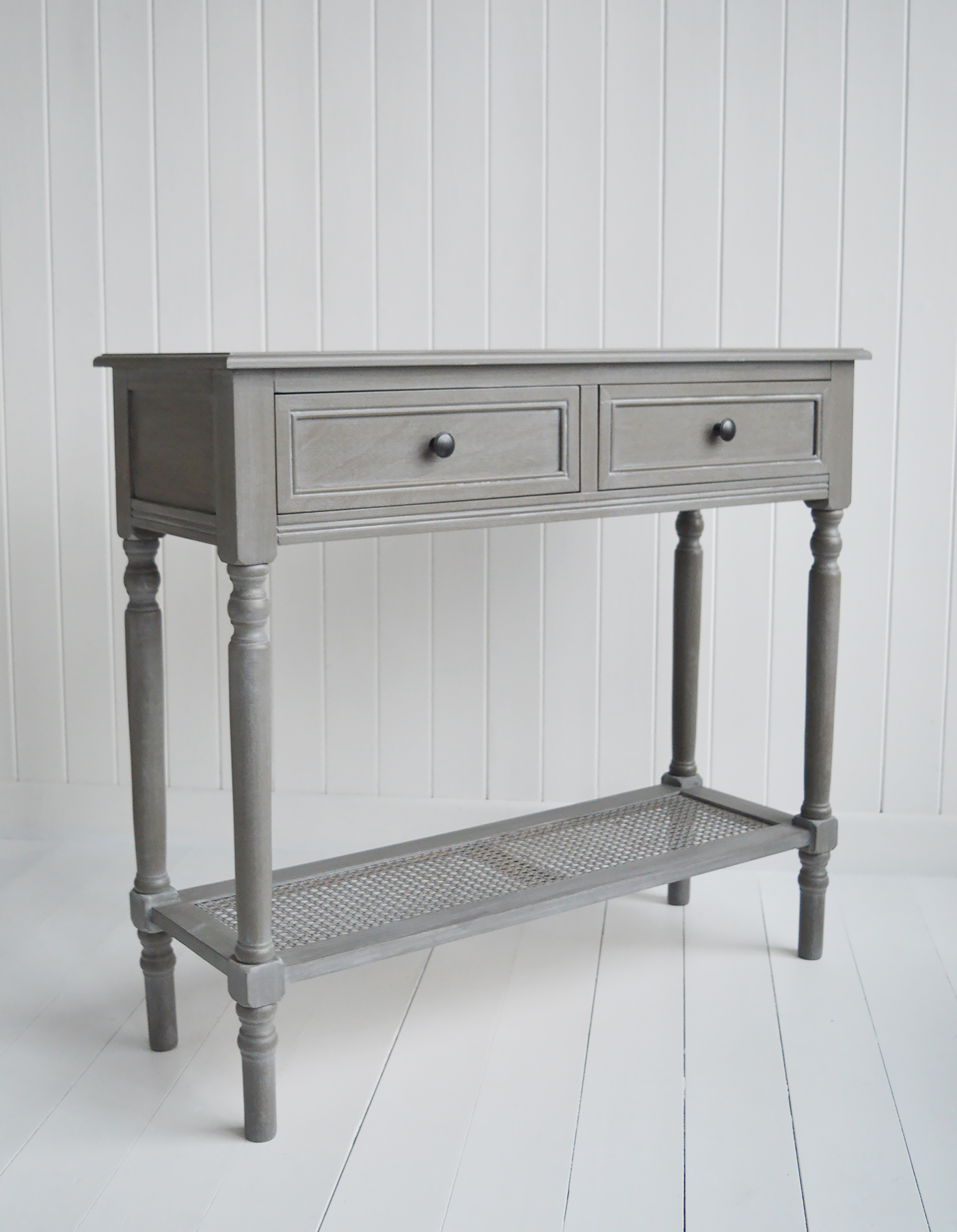 Stockbridge Grey Console Table with shelf and drawers